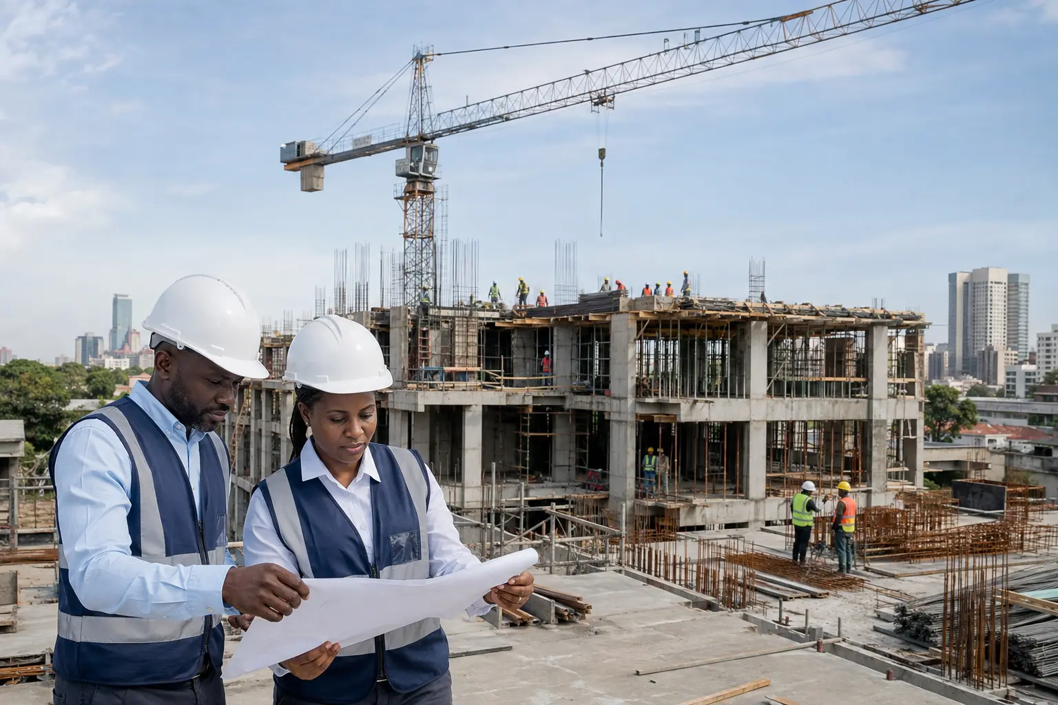 Phoenix Atlantic construction professionals reviewing project plans